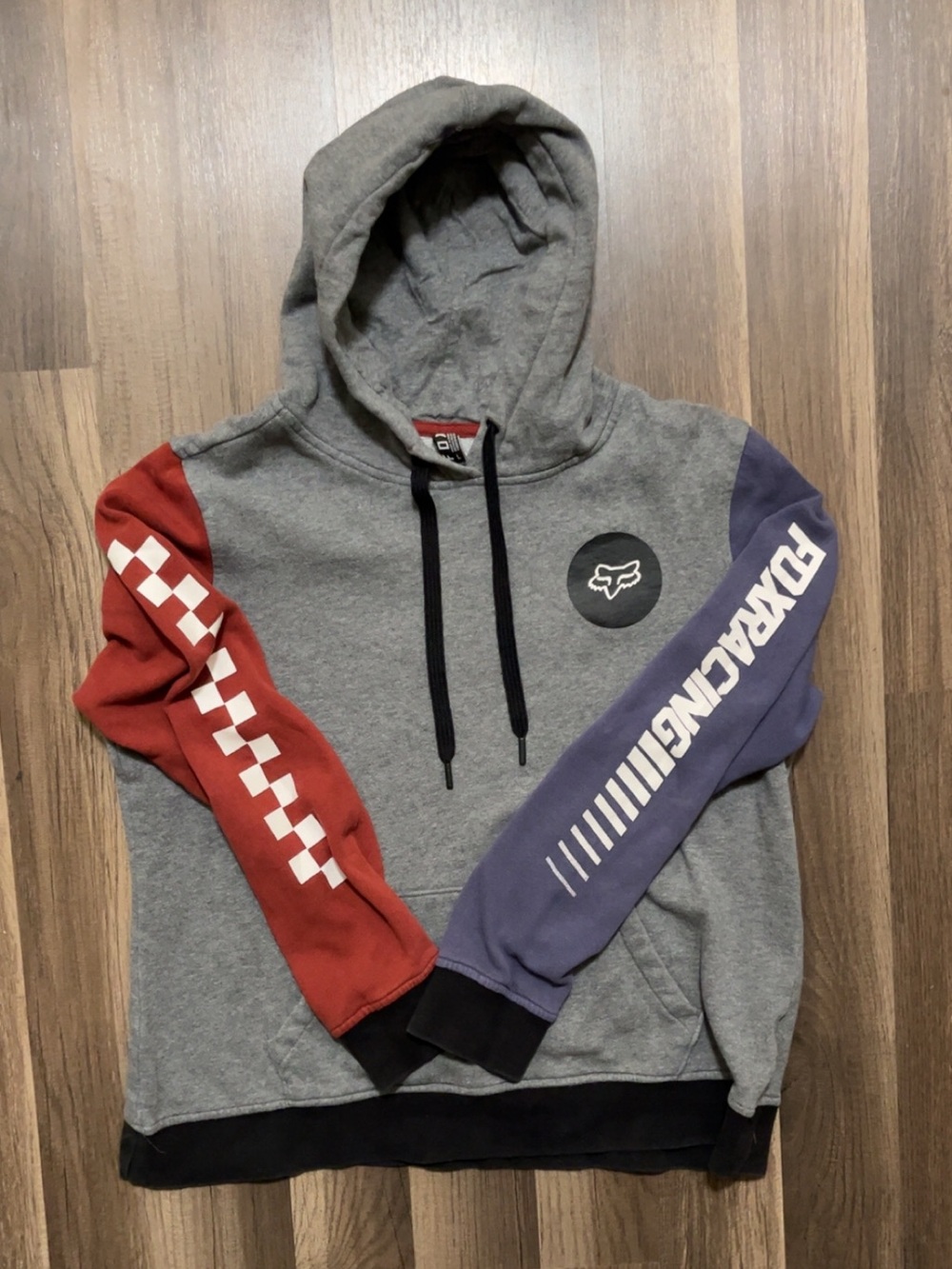 FOX Racing Kids Boys Large Gray Hoodie Sweatshirt Pullover